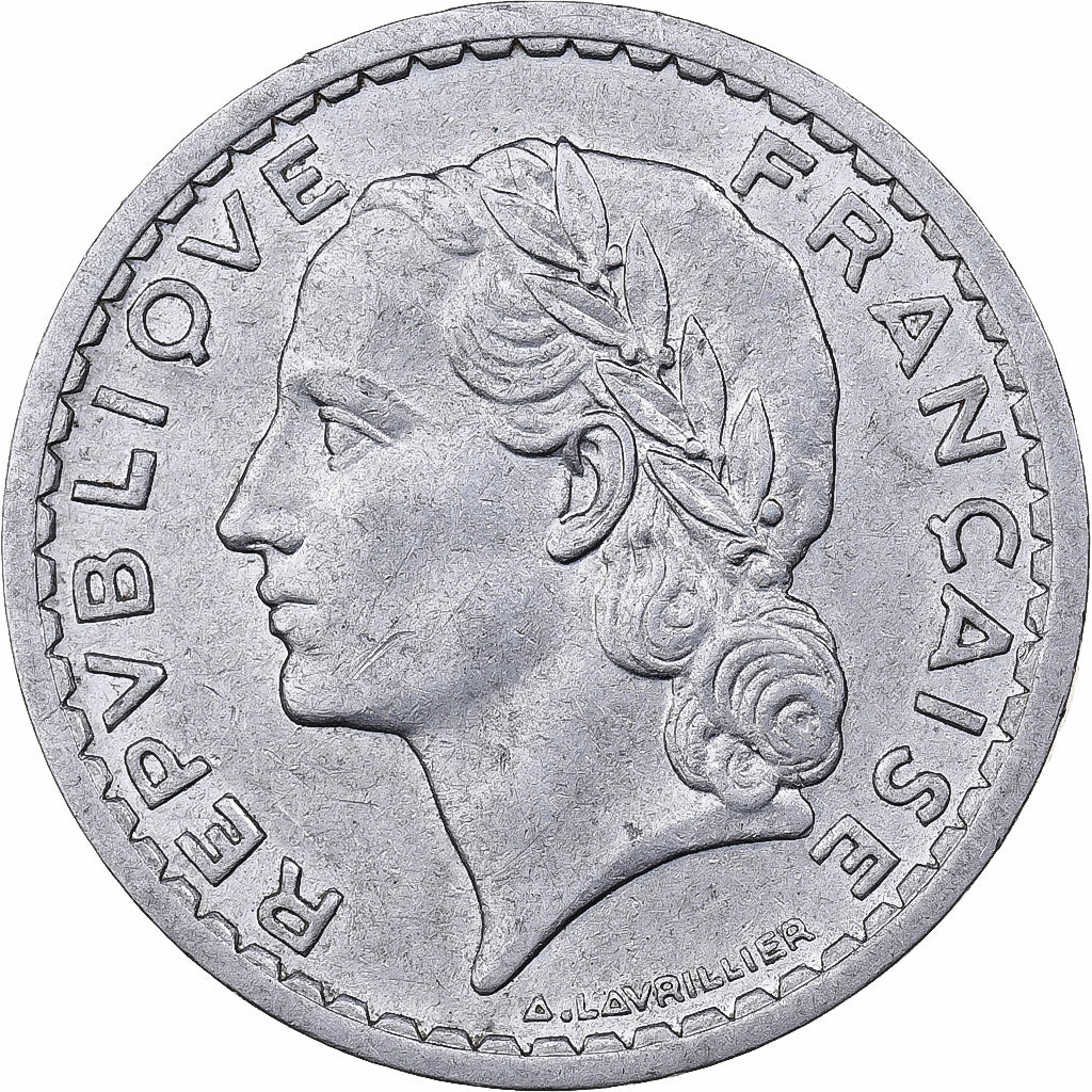 France, 5 Francs, Lavrillier, 1946, Beaumont - Le Roger, Aluminum, AU(50-53)
