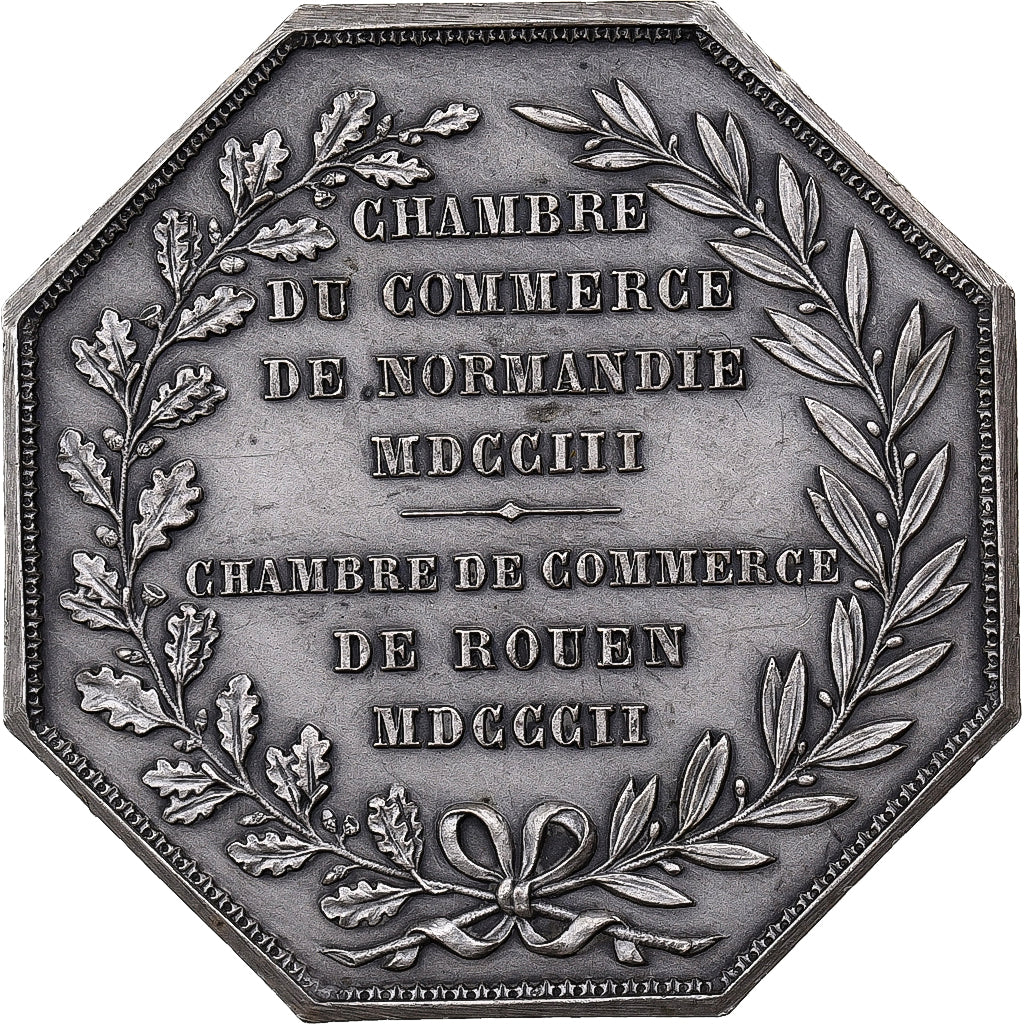 France, Token, Chambre de Commerce de Rouen, 1802, Silver, Lecomte, AU(55-58)
