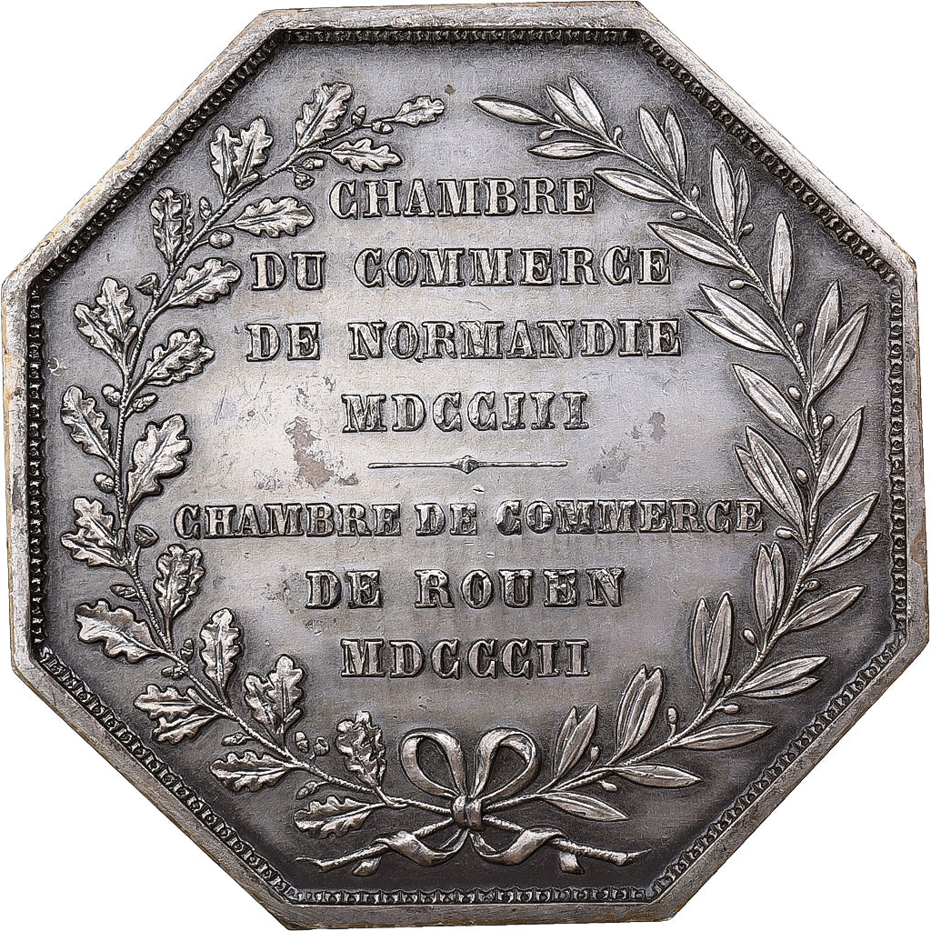 France, Token, Chambre de Commerce de Rouen, 1802, Silver, Lecomte, AU(55-58)