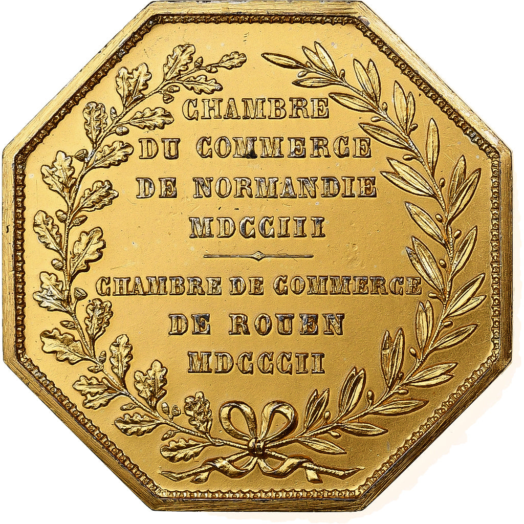 França, Token, Chambre de Commerce de Rouen, 1802, Vermeil, Lecomte, AU(50-53)