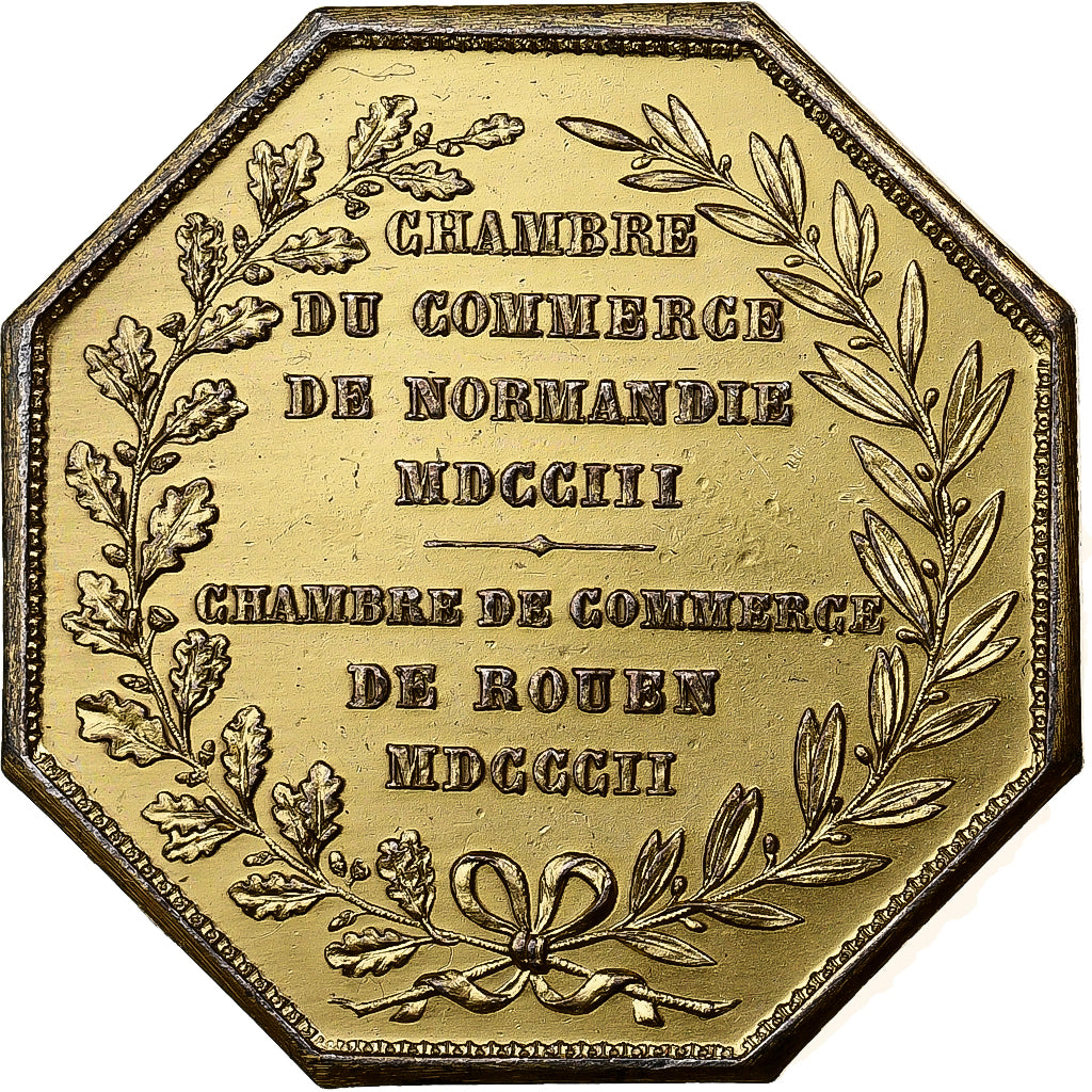 France, Jeton, Chambre de Commerce de Rouen, 1802, Vermeil, TTB+, Lecomte