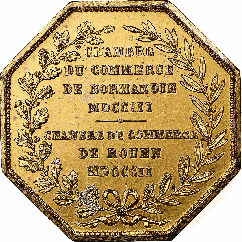 França, Token, Chambre de Commerce de Rouen, 1802, Vermeil, Lecomte, AU(50-53)