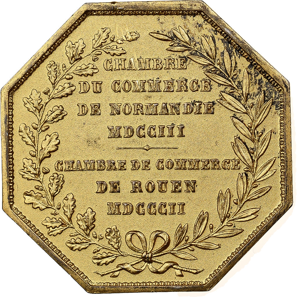 Francia, ficha, Chambre de Commerce de Rouen, 1802, Vermeil, Lecomte, BB+