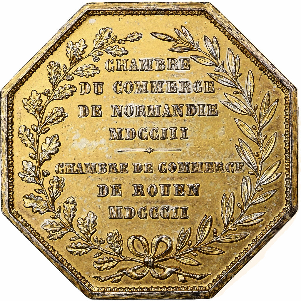 France, Token, Chambre de Commerce de Rouen, 1802, Vermeil, Lecomte, AU(50-53)