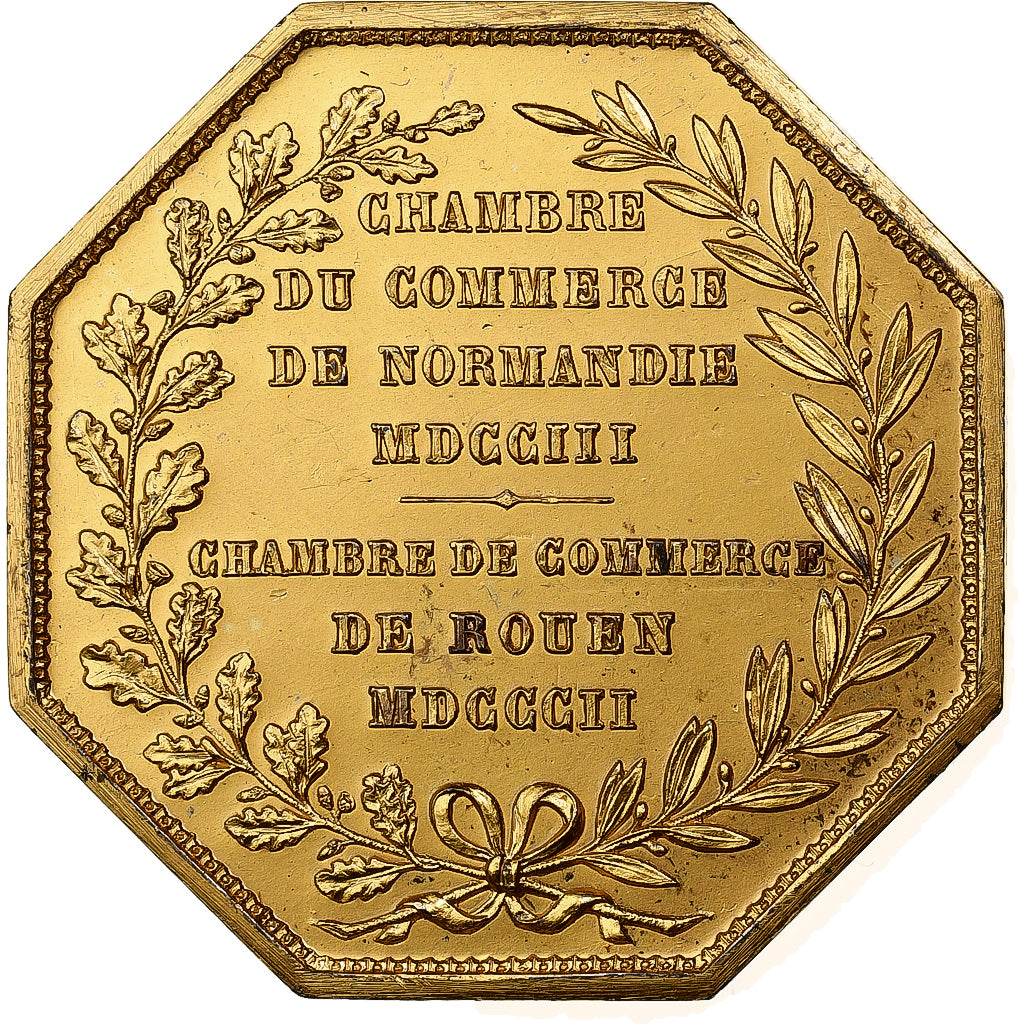 France, Token, Chambre de Commerce de Rouen, 1802, Vermeil, Lecomte, AU(50-53)