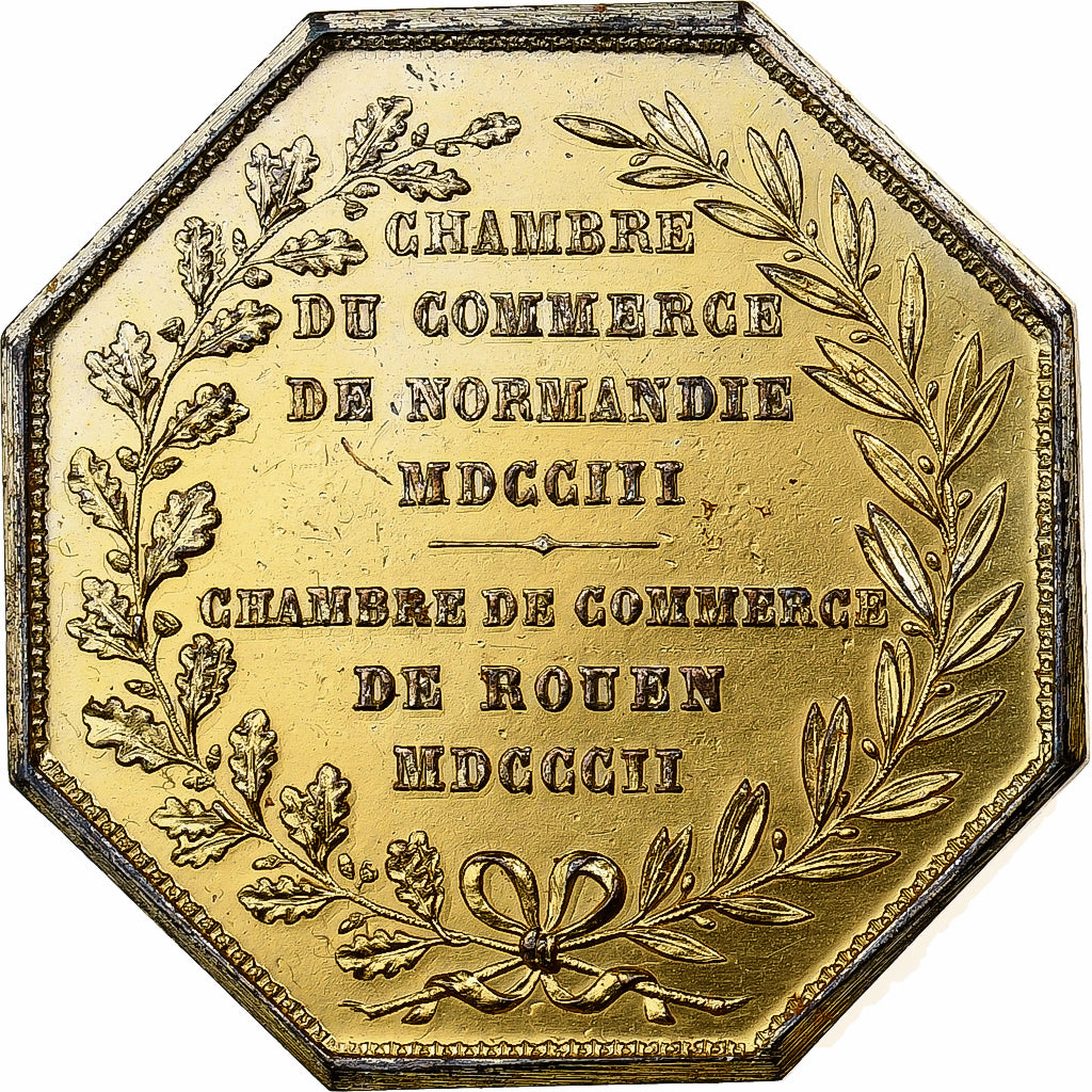 France, Jeton, Chambre de Commerce de Rouen, 1802, Vermeil, TTB+, Lecomte