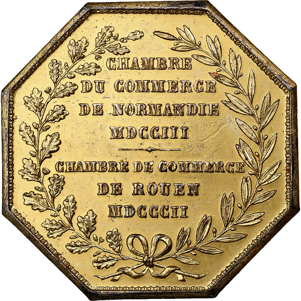 França, Token, Chambre de Commerce de Rouen, 1802, Vermeil, Lecomte, AU(50-53)