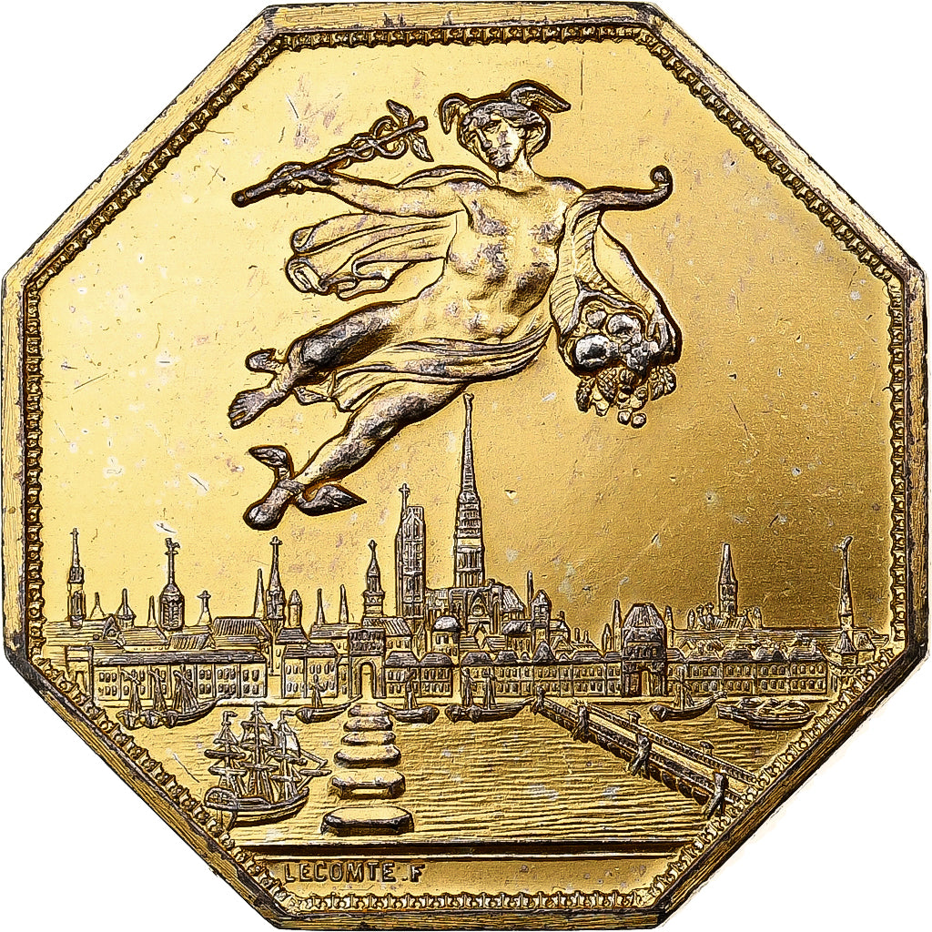 Frankreich, betaalpenning, Chambre de Commerce de Rouen, 1802, Vermeil, Lecomte