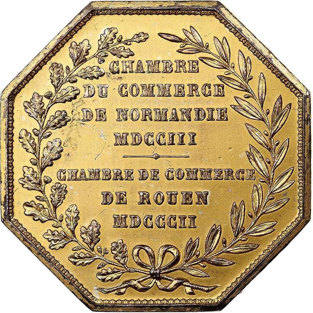 Frankreich, betaalpenning, Chambre de Commerce de Rouen, 1802, Vermeil, Lecomte