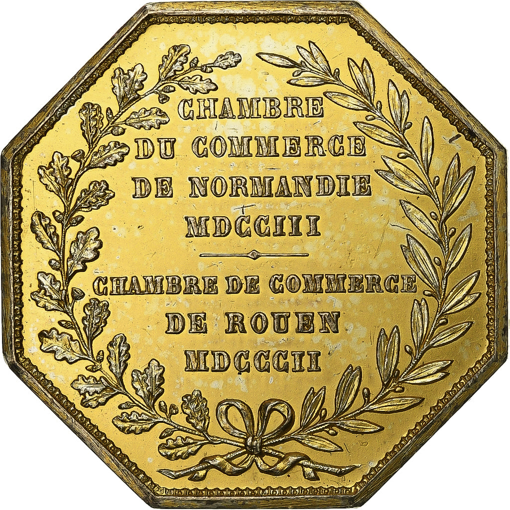 França, Token, Chambre de Commerce de Rouen, 1802, Vermeil, Lecomte, AU(50-53)