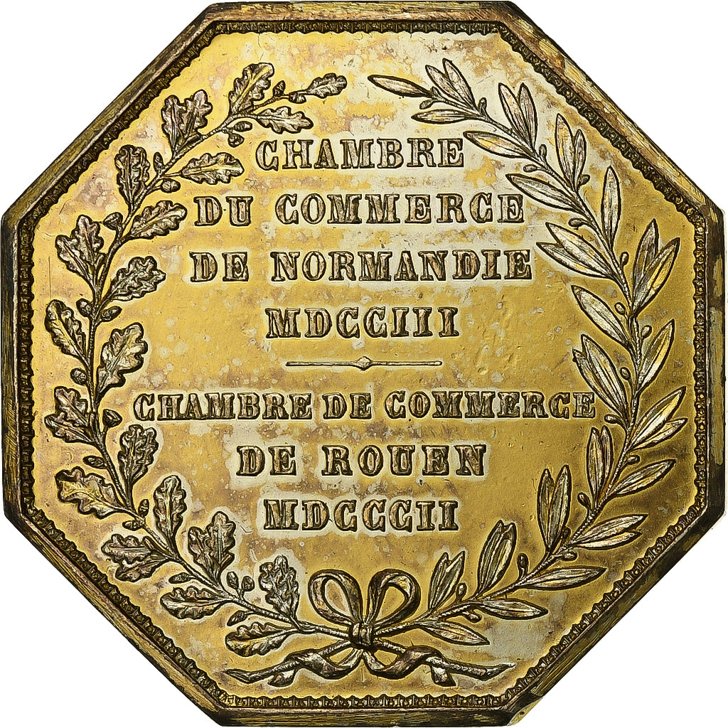 França, Token, Chambre de Commerce de Rouen, 1802, Vermeil, Lecomte, AU(50-53)