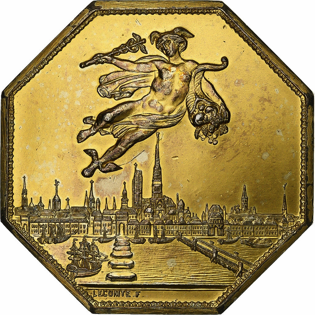 Frankreich, betaalpenning, Chambre de Commerce de Rouen, 1802, Vermeil, Lecomte