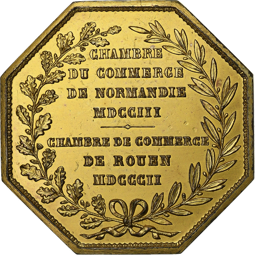 Frankrijk, Token, Chambre de Commerce de Rouen, 1802, Vermeil, Lecomte, ZF+