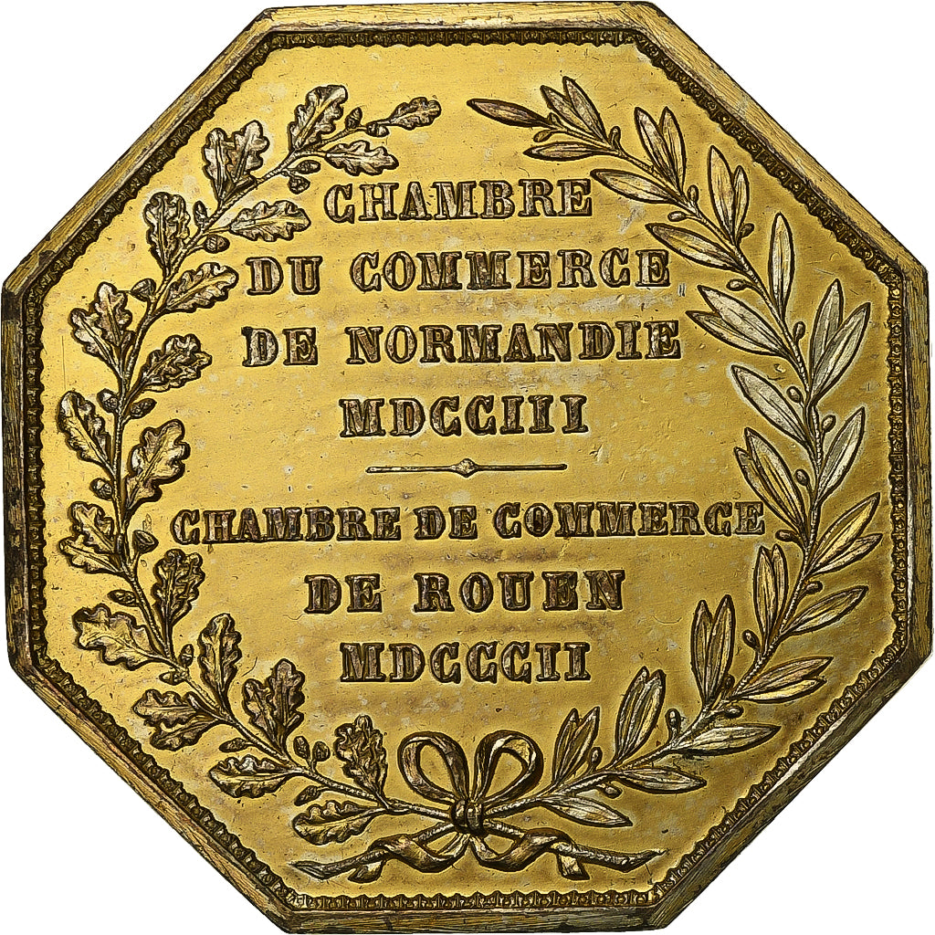 Francia, ficha, Chambre de Commerce de Rouen, 1802, Vermeil, Lecomte, BB+