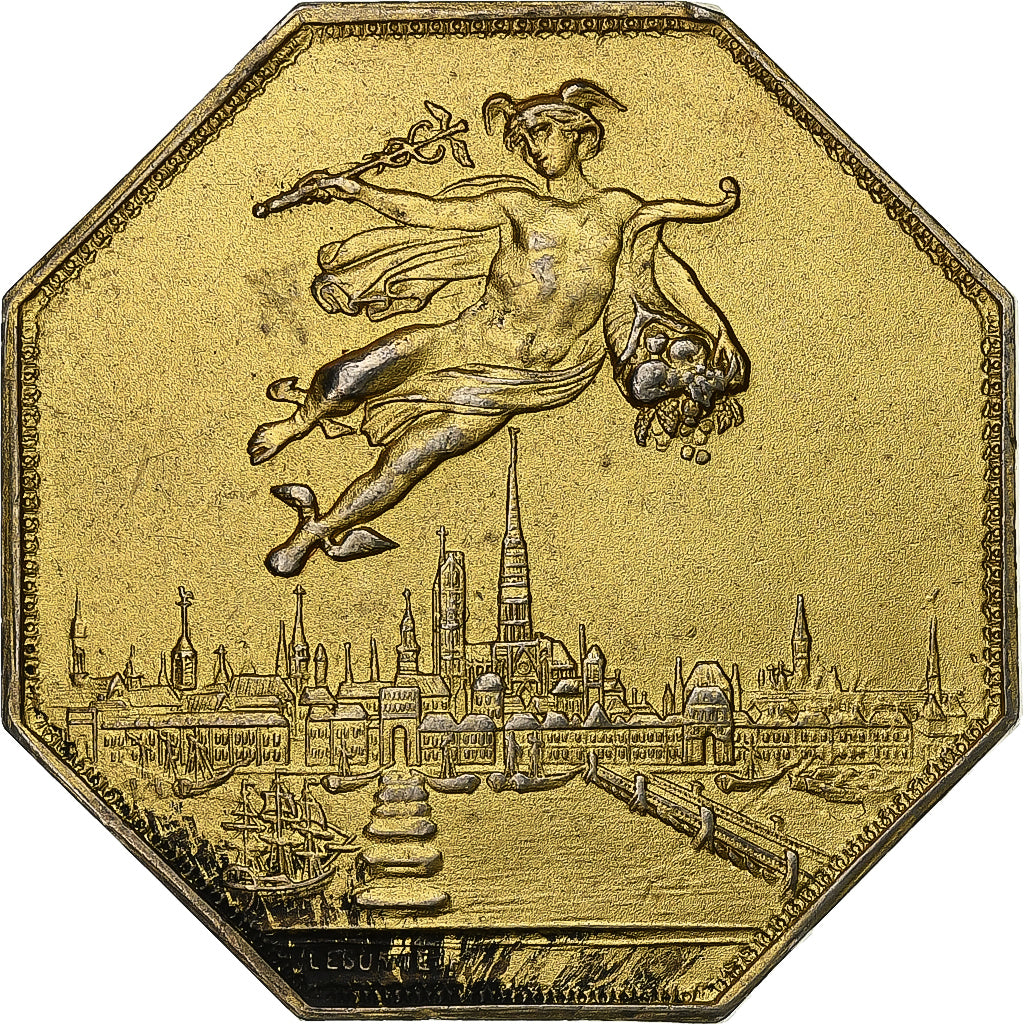 Frankreich, betaalpenning, Chambre de Commerce de Rouen, 1802, Vermeil, Lecomte