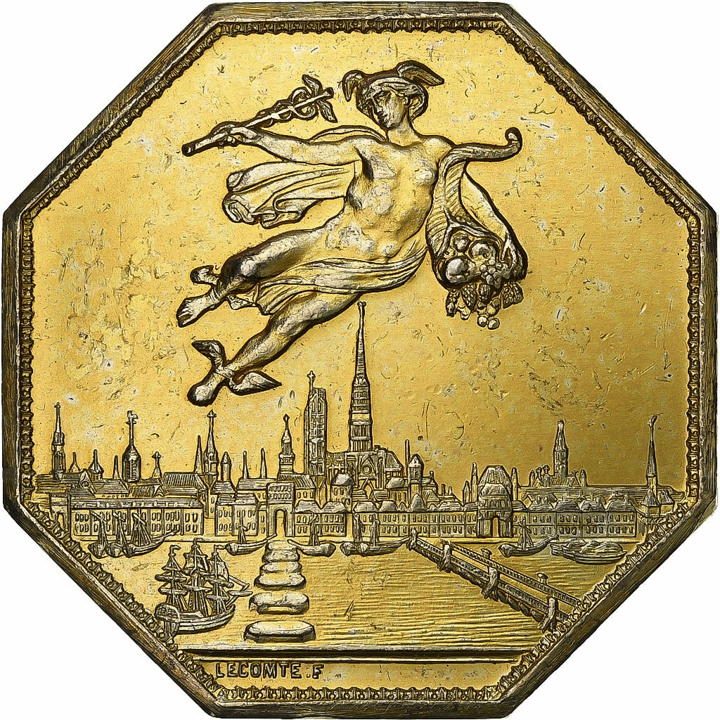 Francia, ficha, Chambre de Commerce de Rouen, 1802, Vermeil, Lecomte, BB