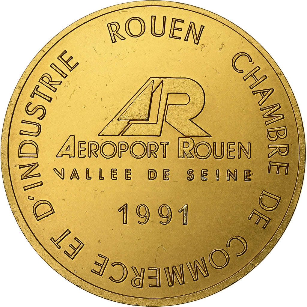 France, Medal, Aéroport de Rouen, Vallée de Seine, 1991, Vermeil, MS(60-62)