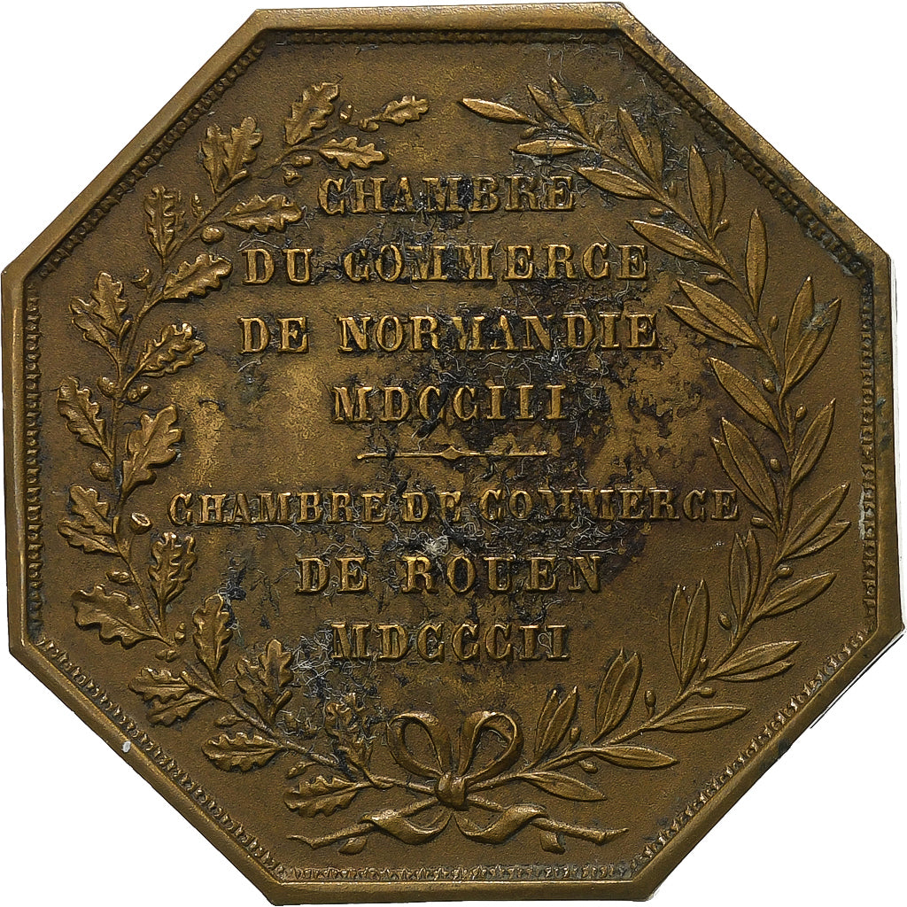 Francia, ficha, Chambre de Commerce de Rouen, 1802, Bronzo, Lecomte, BB