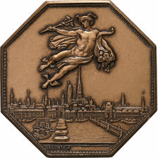 France, Token, Chambre de Commerce de Rouen, 1802, Bronze, Lecomte, MS(63)