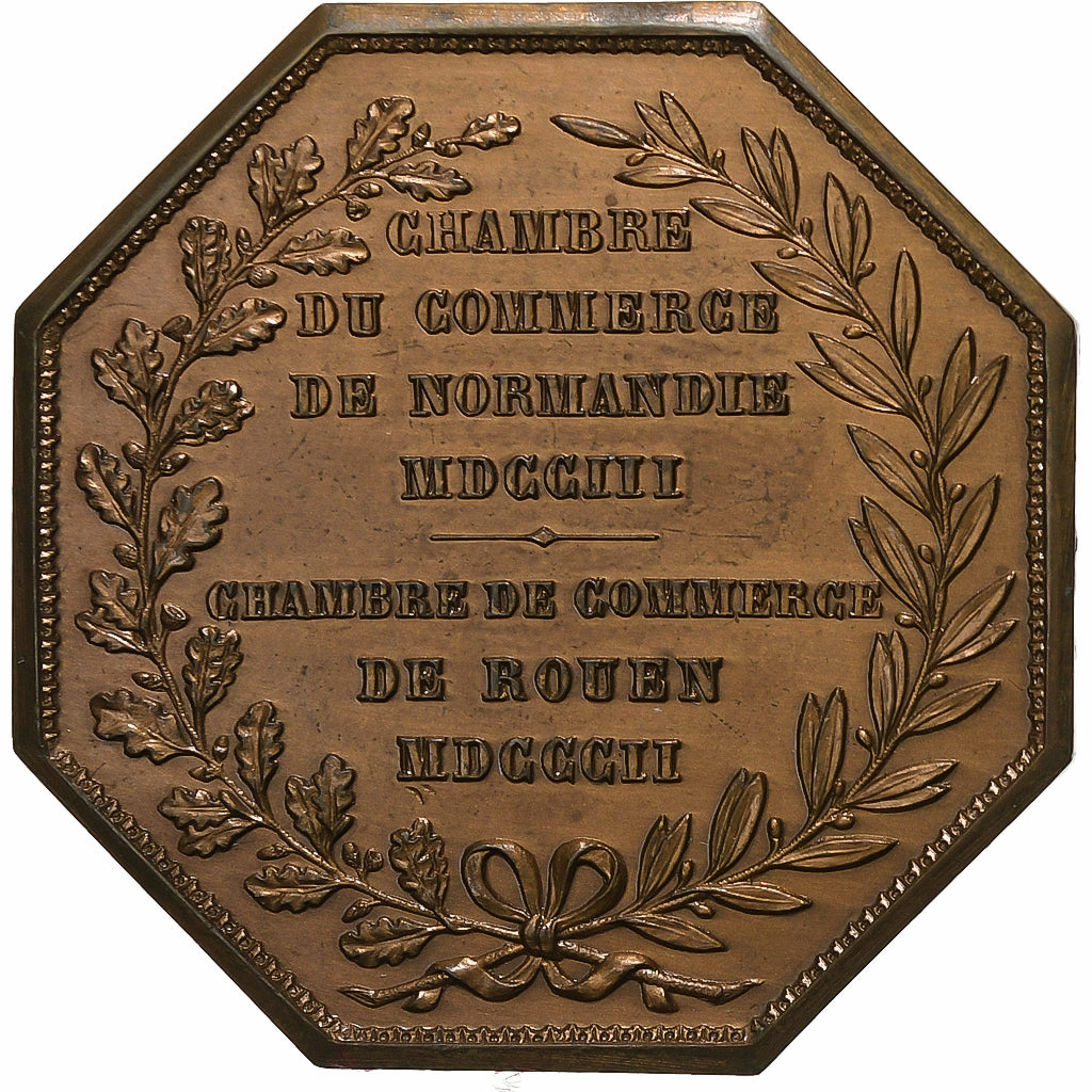 Frankrijk, Token, Chambre de Commerce de Rouen, 1802, Bronzen, Lecomte, PR