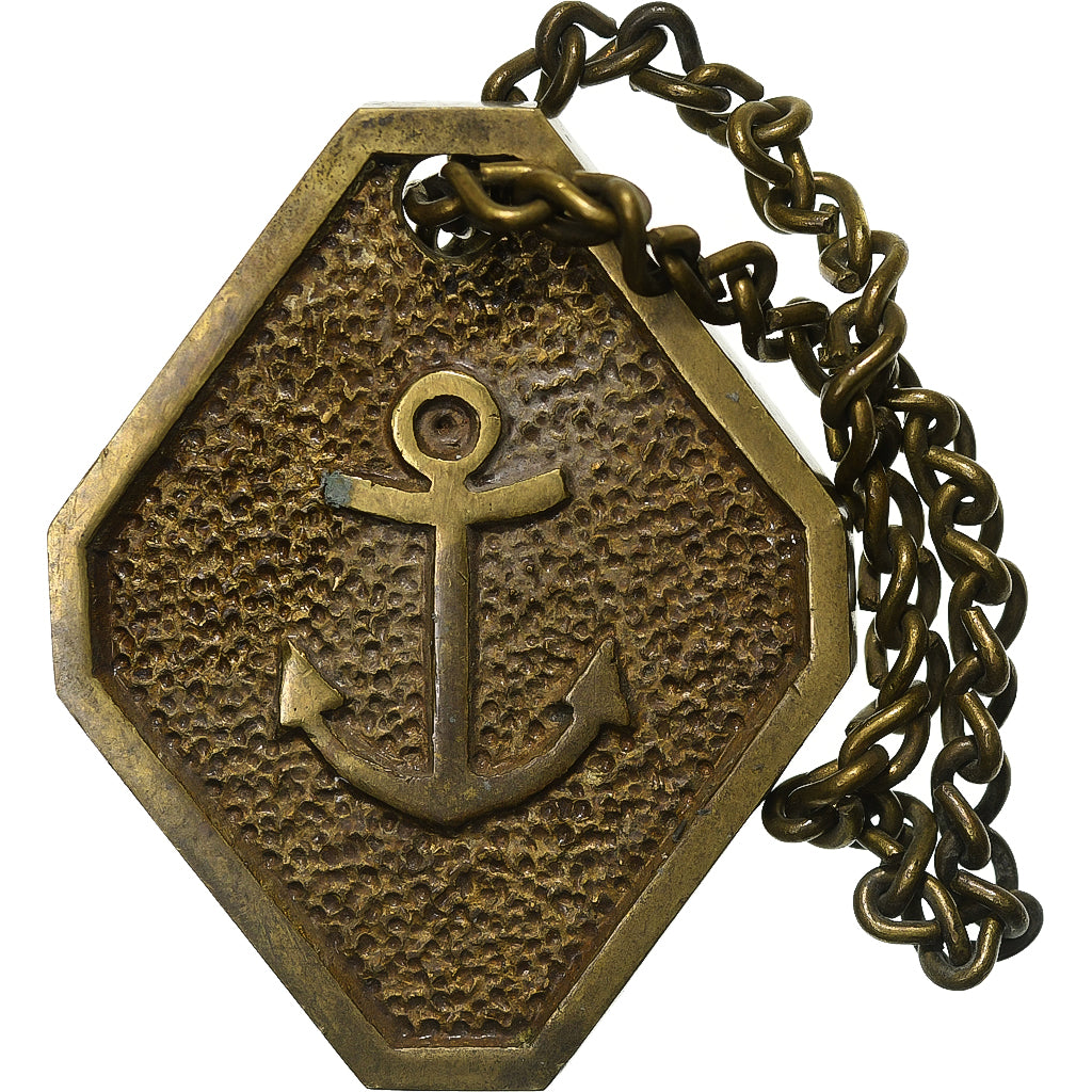 France, Médaille, Plaque de Métier, Garde de Commerce, 12, Laiton, TTB