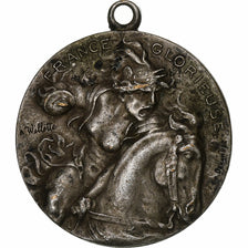 France, Médaille, France Glorieuse, 1914, Bronze argenté, TTB, Willette