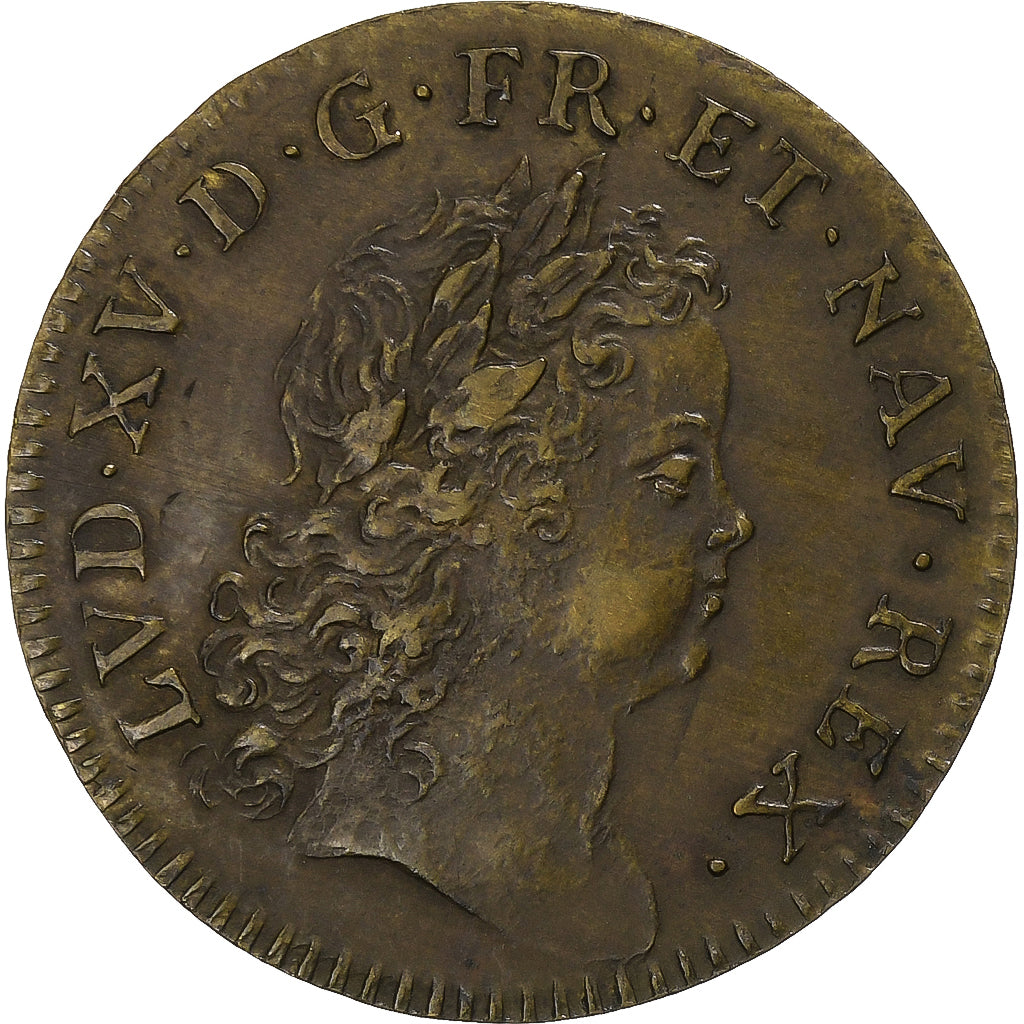 Francia, zeton, Sacre de Louis XV à Reims, 1723, Latón, MBC+