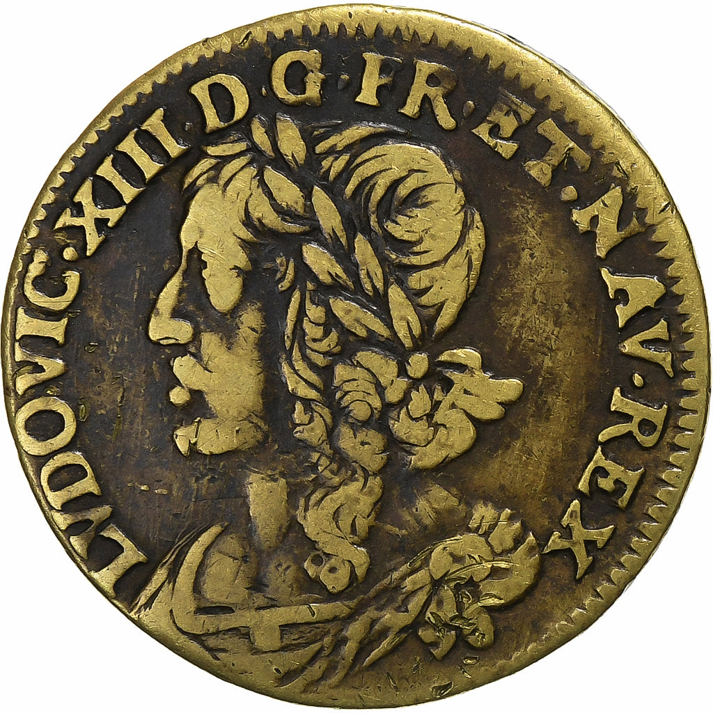 France, Token, Louis XIII, Ardennes, Fabrique de Jetons de Sedan, 1643, Brass