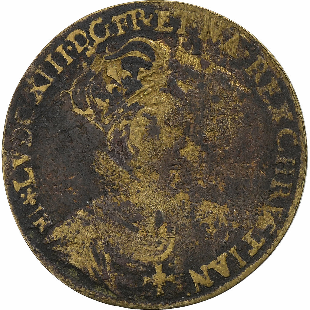 Francia, zeton, Louis XIII, Sacre à Reims, 1610, Latón, BC