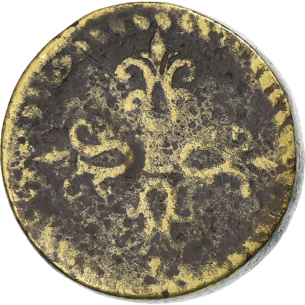 França, Louis XIII, Demi Franc, Monetary Weight, Latão, VF(20-25)