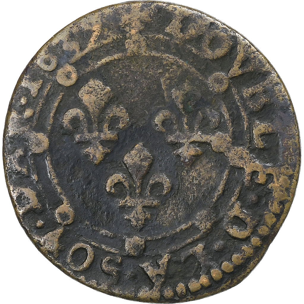 France, Ardennes, Charles II, Double Tournois, 1640, Charleville, Copper