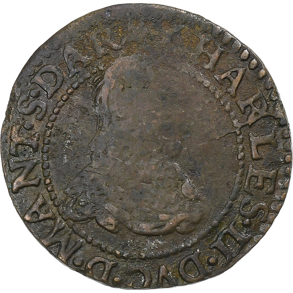 Frankrijk, Ardennes, Charles II, Double Tournois, 1639, Charleville, Koper, ZG+