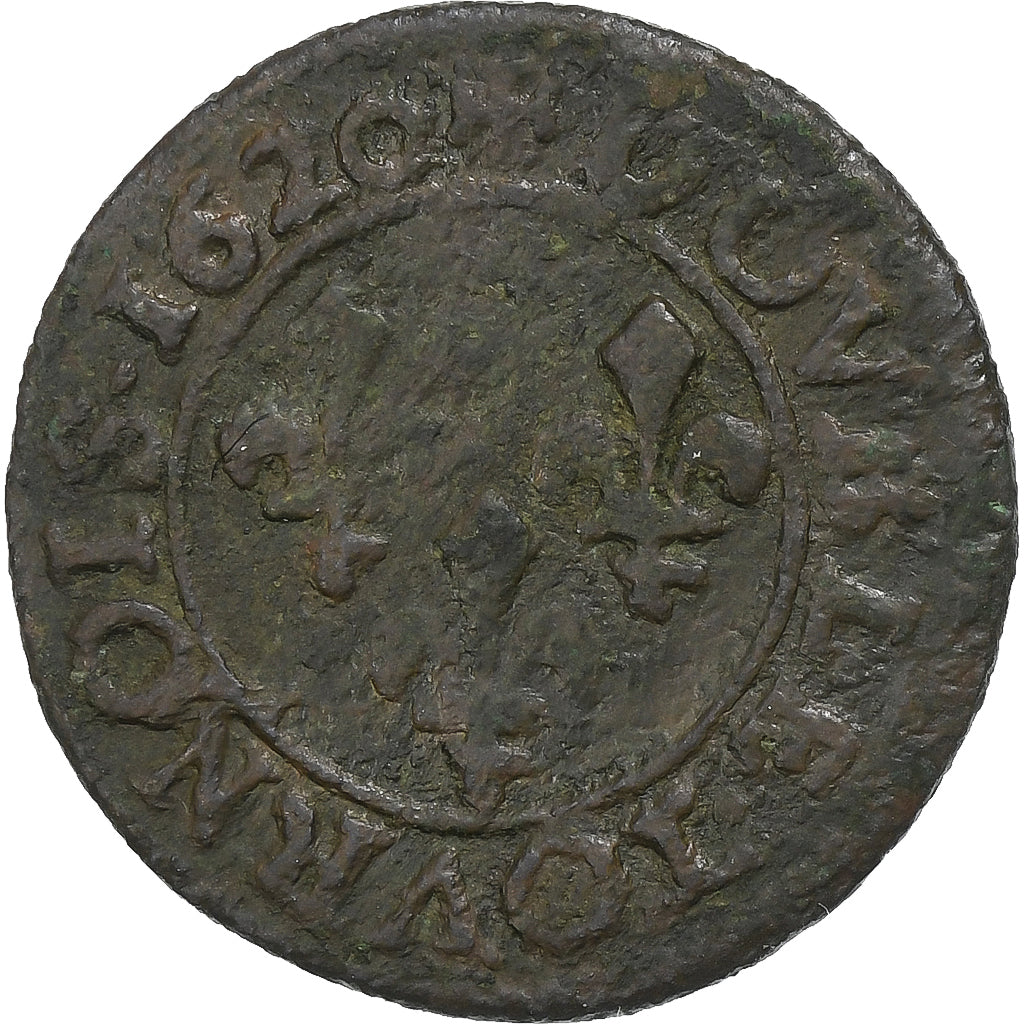 Francia, Double Tournois, Louis XIII, 1620, Poitiers, Rame, MB