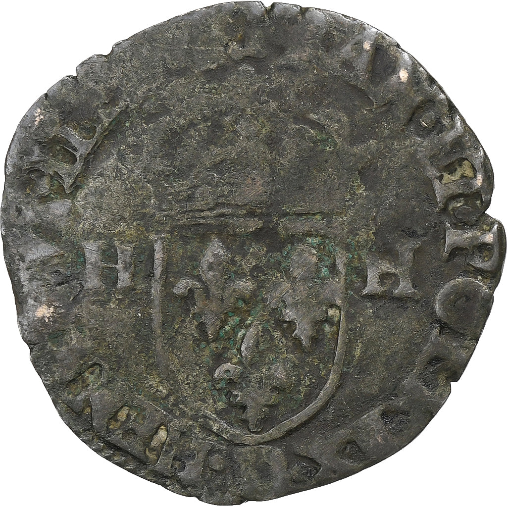 França, Henri III, Douzain, 1577, Lyon, Lingote, VF(20-25)