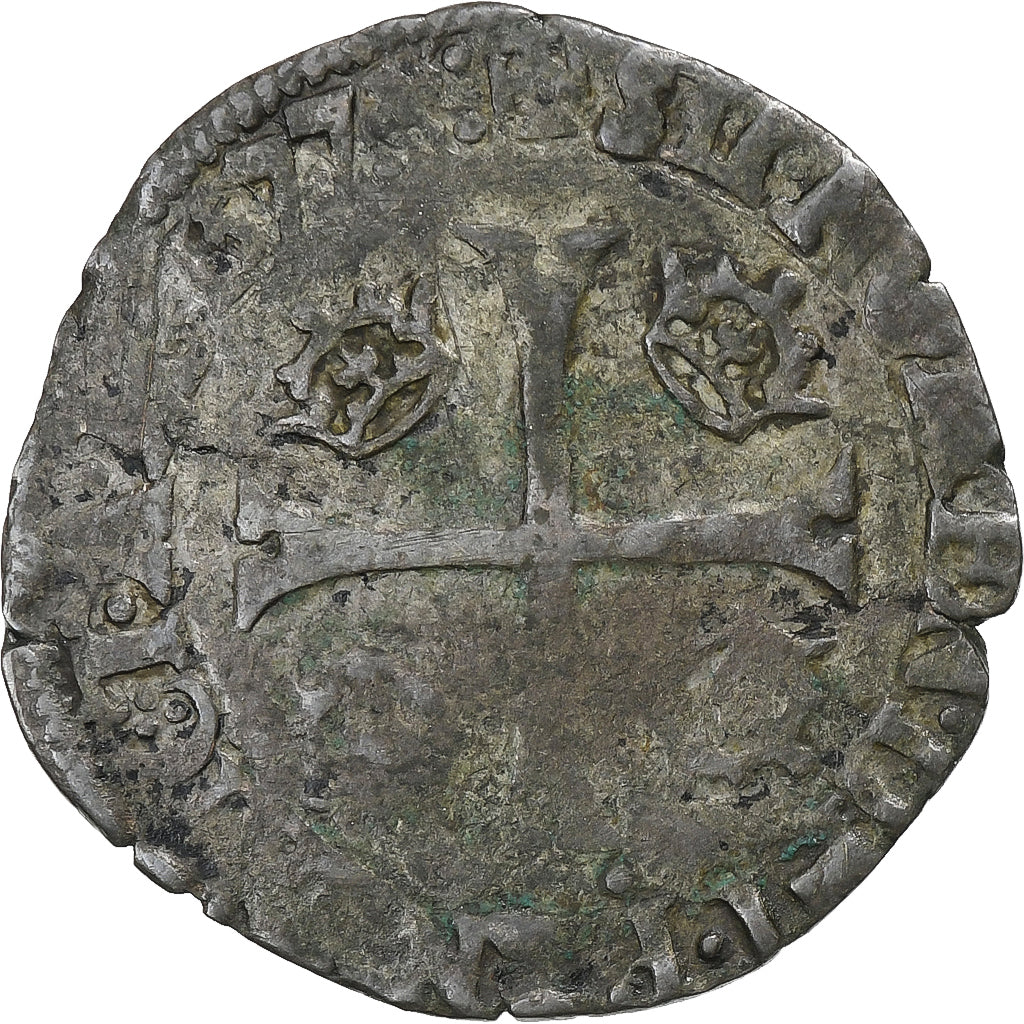 França, Henri III, Douzain, 1577, Lyon, Lingote, VF(20-25)