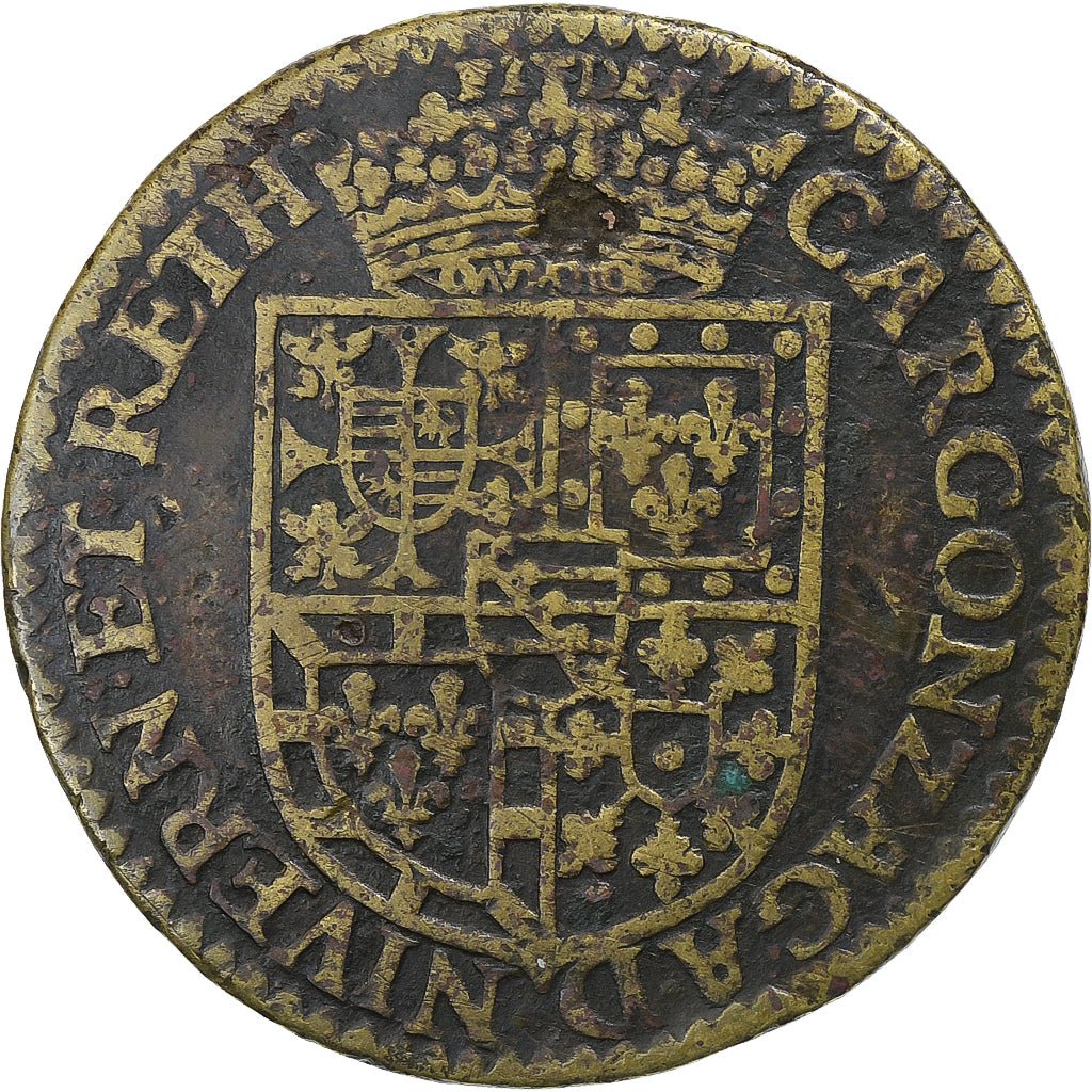 France, Jeton, Nivernais, Charles de Gonzague, duc de Nevers, 1613, Laiton, B+