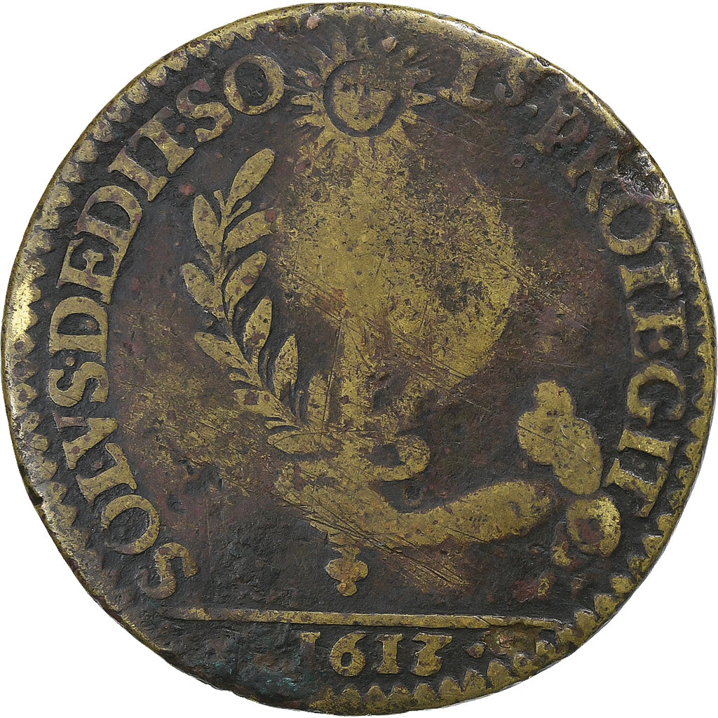 France, Jeton, Nivernais, Charles de Gonzague, duc de Nevers, 1613, Laiton, B+