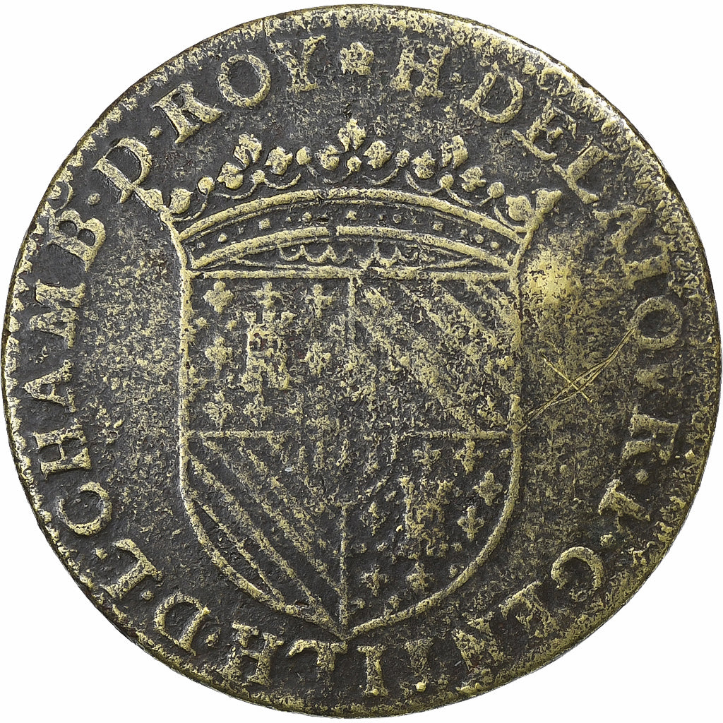 France, Token, Chambre des Comptes du Roi, Henri Delatour, 1595, Brass