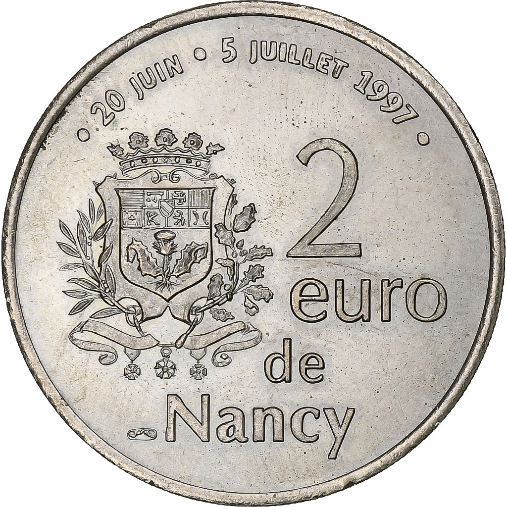 França, 2 Euro, Euro des villes, NANCY, 1997, N/D, AU(55-58)