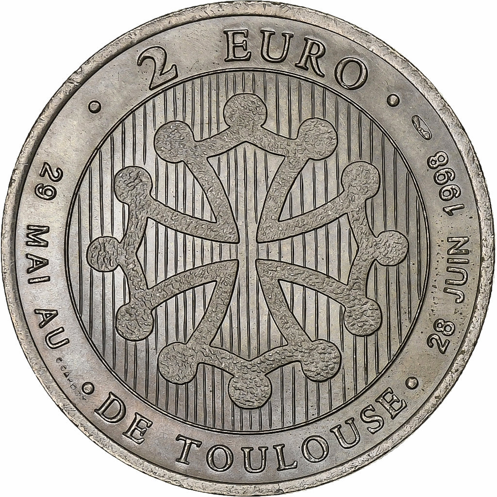 Frankreich, 2 Euro, Euro des villes, Toulouse, 1998, UNZ
