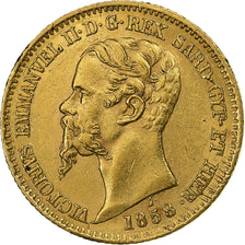 ITALIAN STATES, SARDINIA, Vittorio Emanuele II, 20 Lire, 1858, Genoa, Gold