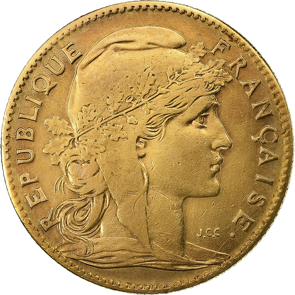 Francia, 10 Francs, Marianne, 1907, Paris, Oro, BC+, Gadoury:1017, KM:846