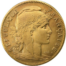 Francia, 10 Francs, Marianne, 1907, Paris, Oro, BC+, Gadoury:1017, KM:846