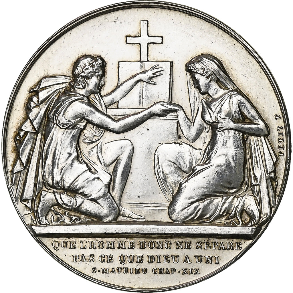 France, Médaille de mariage, 1934, Silver, AU(55-58)