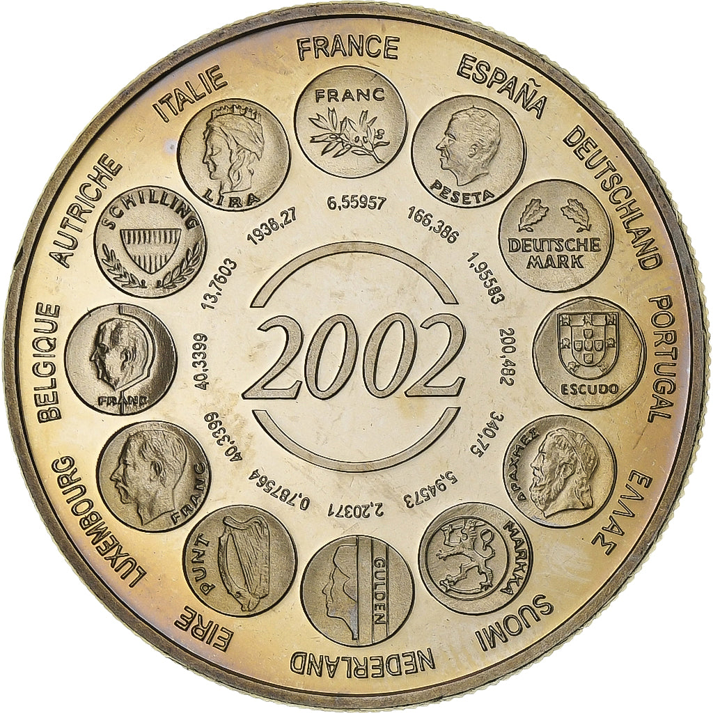 França, medalha, L'Europe, Naissance de l'Euro Fiduciaire, 2002, Cobre-níquel