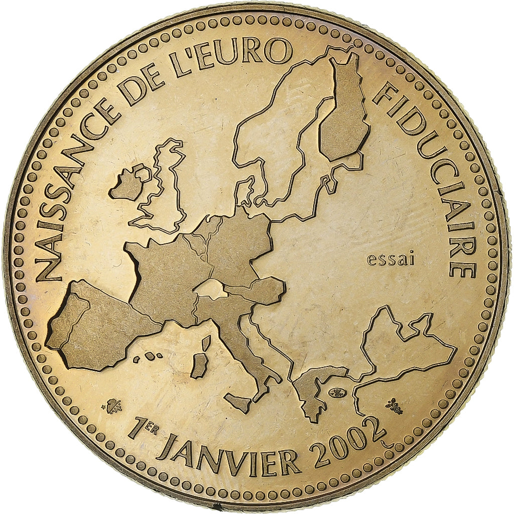 França, medalha, L'Europe, Naissance de l'Euro Fiduciaire, 2002, Cobre-níquel