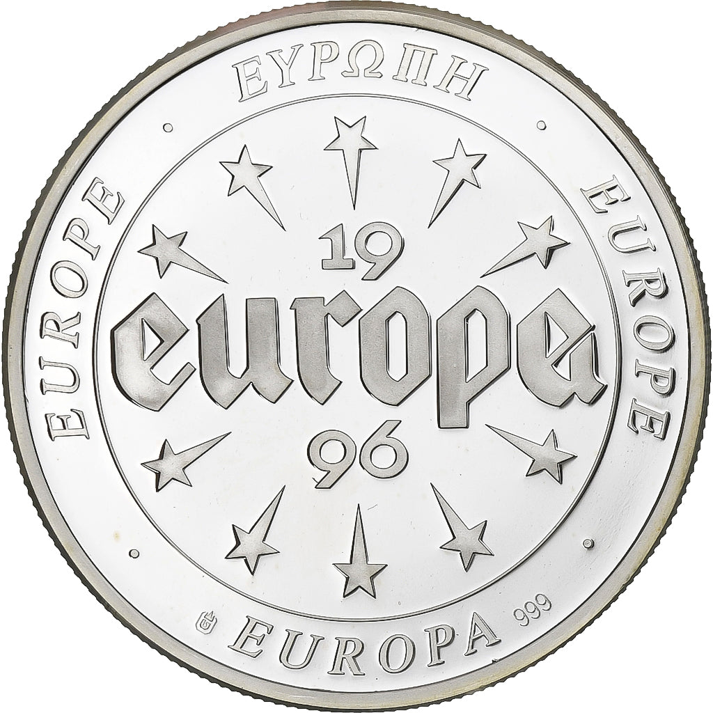 França, medalha, Europa, Notre-Dame-de-Paris, 1996, Prata, Spain, MS(65-70)