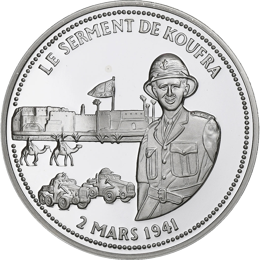 Francia, medaglia, Le Serment de Koufra, Argento, FDC