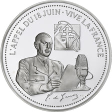 França, medalha, Charles De Gaulle, Appel du 18 juin 1940, Prata, MS(65-70)