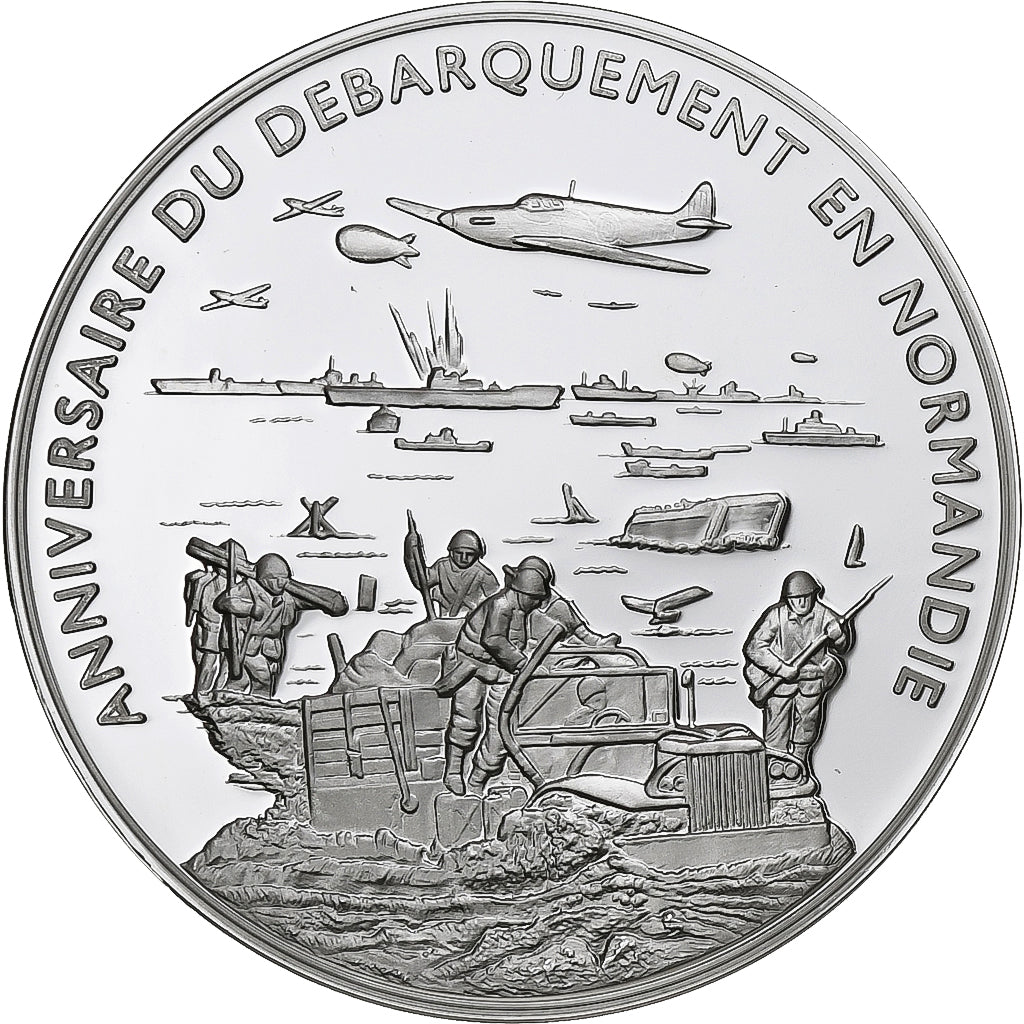 Francia, medaglia, Anniversaire du Débarquement de Normandie, Argento, FDC